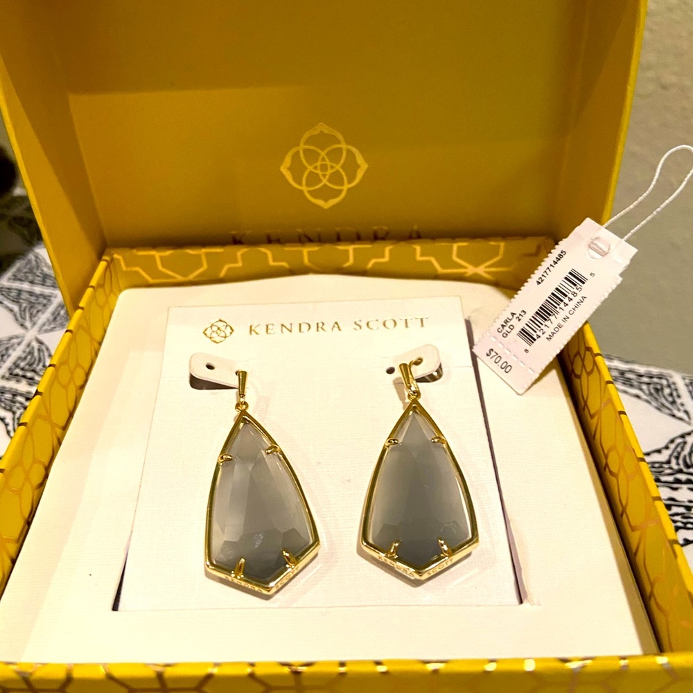 Kendra Scott Carla Slate Cats Eye Drop Earrings